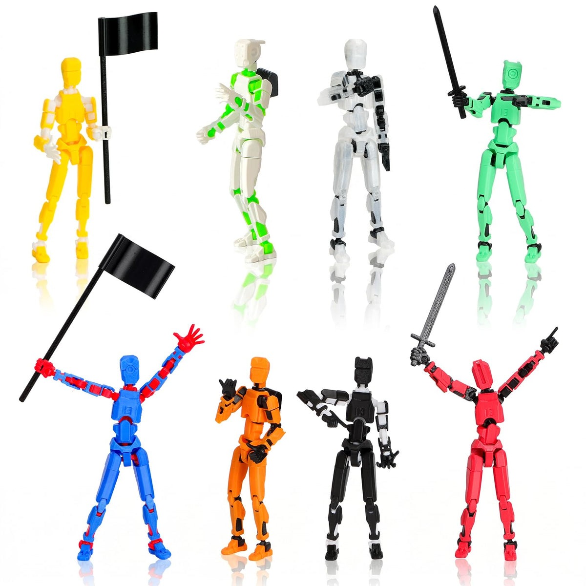 prntedtou T13 Titan figure front view with articulated joints for dynamic posing.