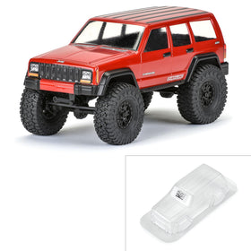 Pro-Line 2001 Jeep Cherokee clear body for SCX24 highlights scale realism for mini crawlers