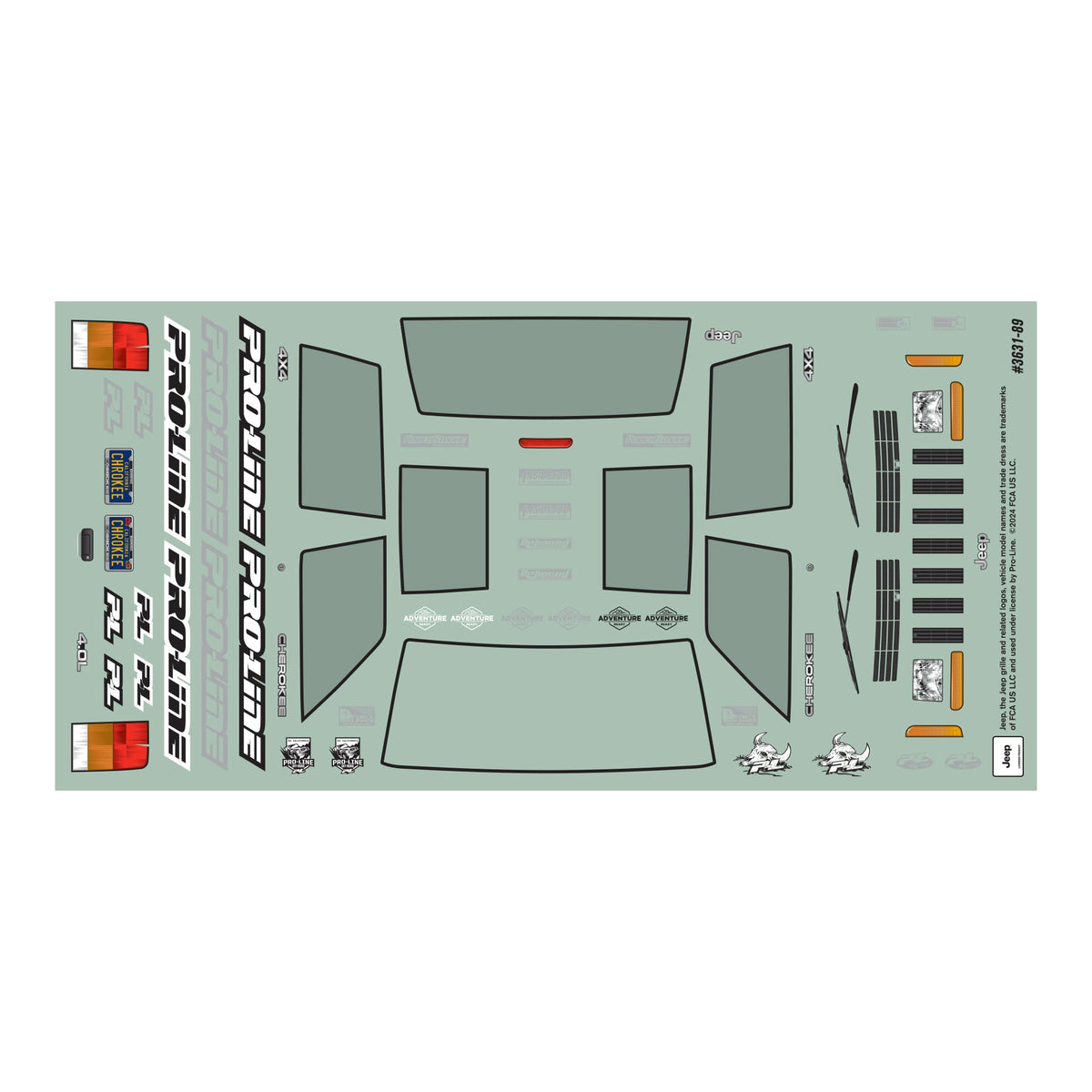 Pro-Line Cherokee details on the SCX24 body provide authentic look for trail runs