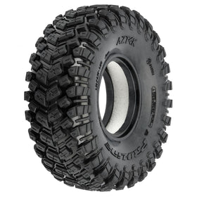 Pro-Line Aztek 1.9 tire tread for strong forward bite on varied terrain.
