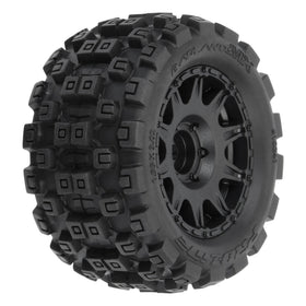 Pro-Line Badlands MX 1.85 tire tread closeup for dirt traction.