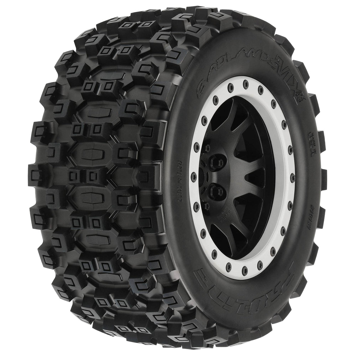 Pro-Line Badlands MX43 tire tread boosts grip on loose dirt and mud