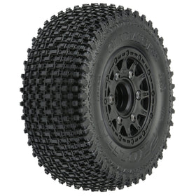 Pro-Line Gladiator SC tire mounted on Raid black wheels for versatile traction.