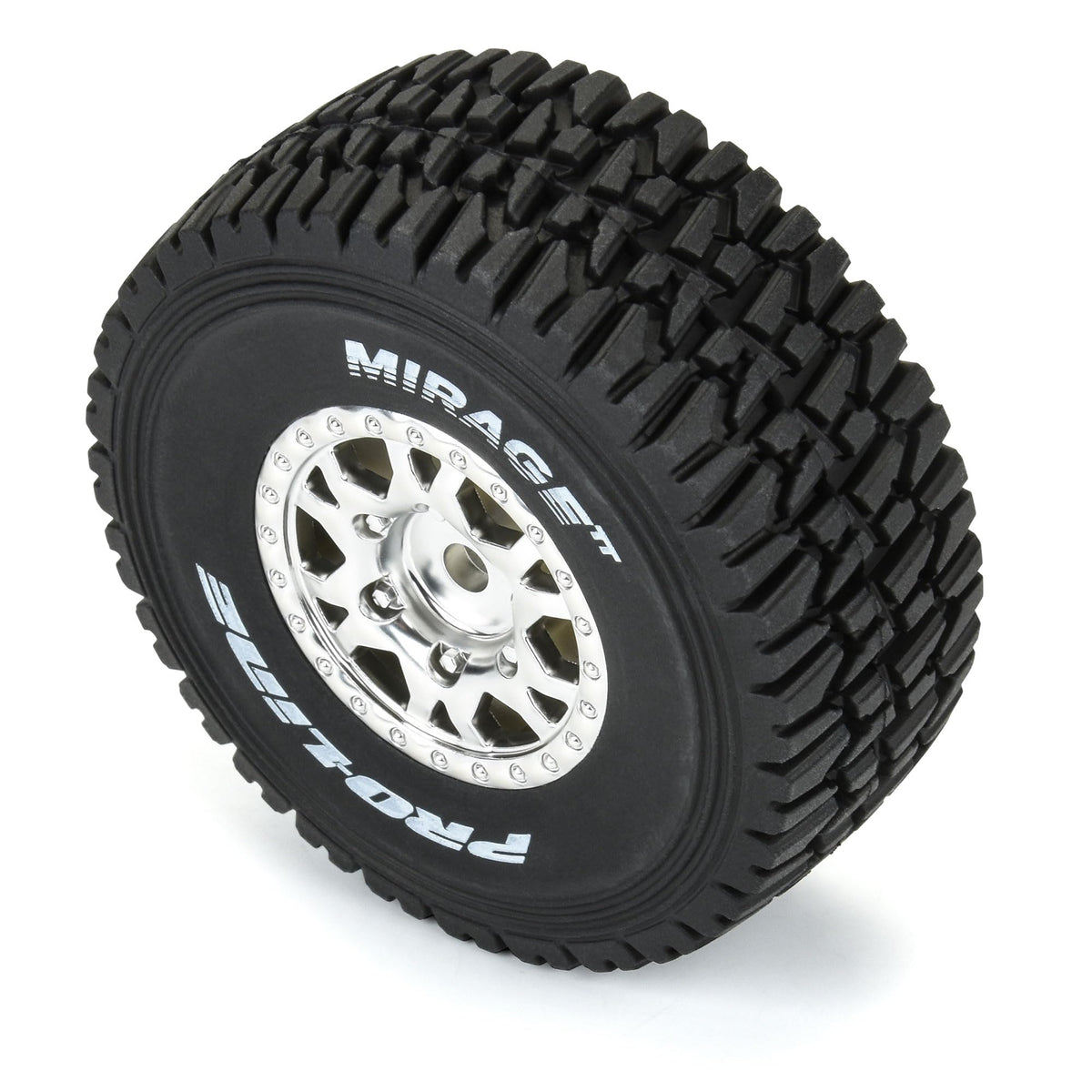 White sidewall lettering on Mirage TT tires adds authentic style