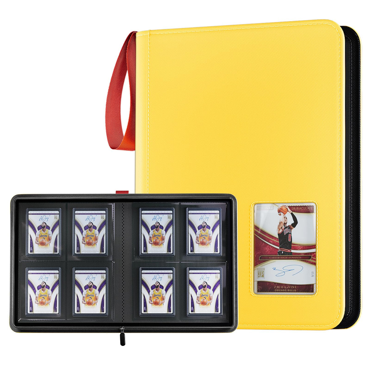 ProCase 4-pocket binder front window displays a card for quick preview.