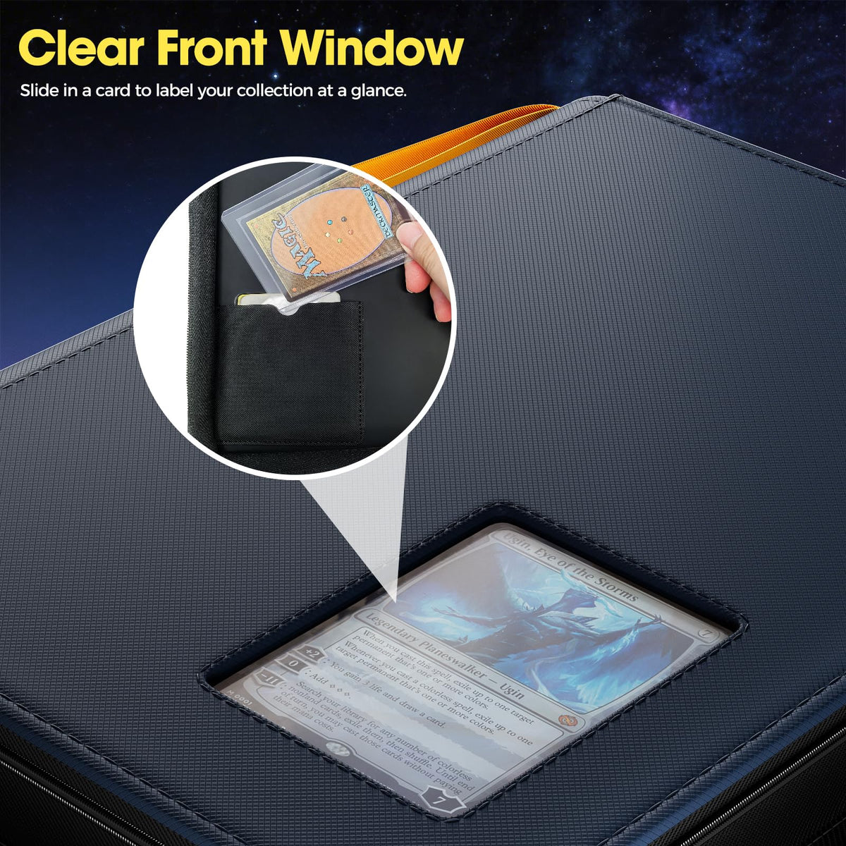 ProCase binder features a smooth zipper keeping cards secure in transit.