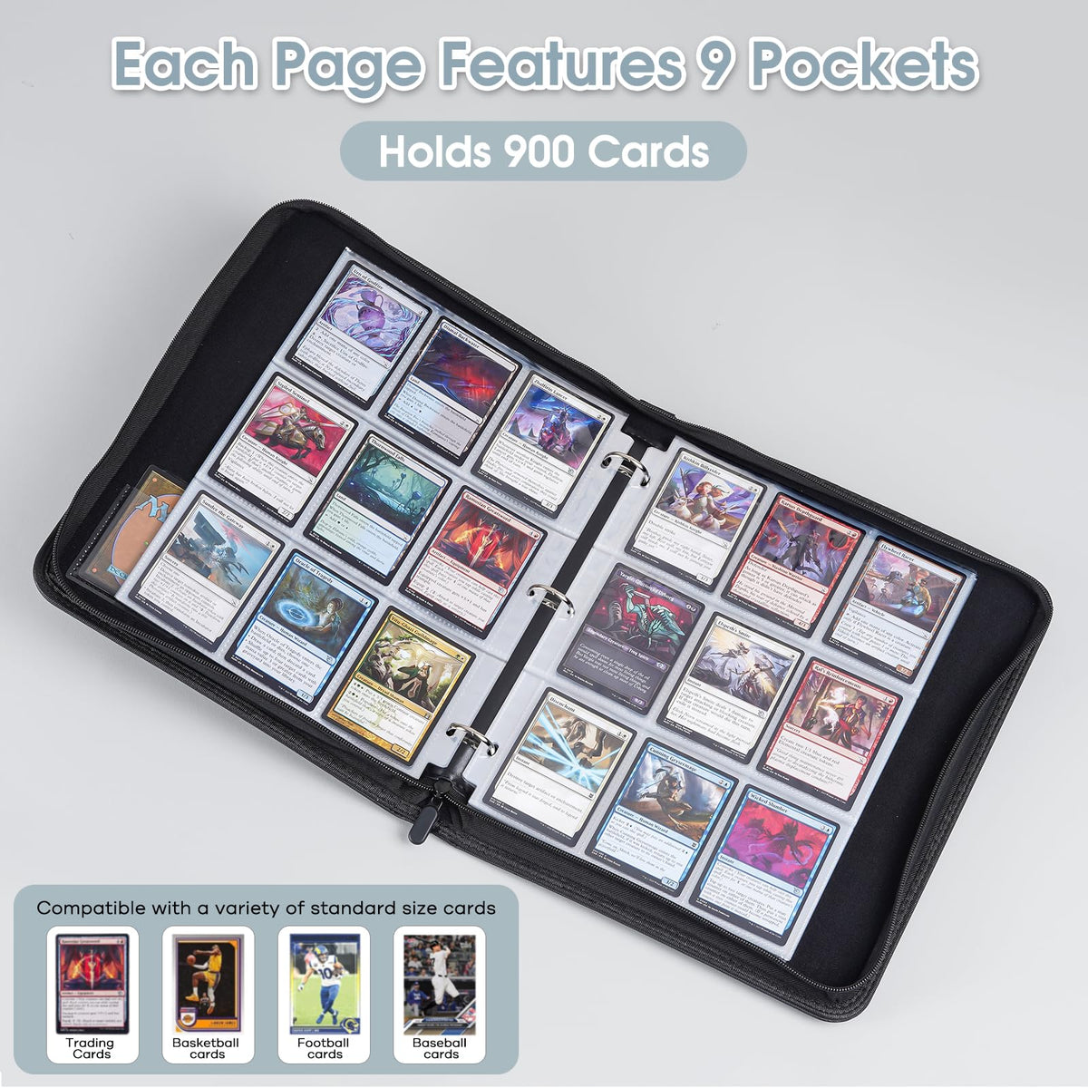 ProCase 900 Pockets Card Binder removable sleeves for easy sorting.