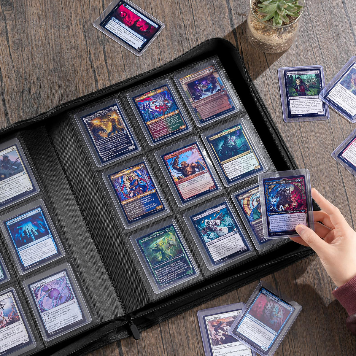 Compact organization simplifies deck-building during game nights.