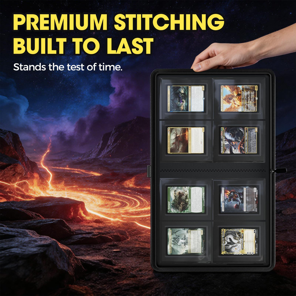 Stitched spine provides durable construction for long-term use in ProCase binder.