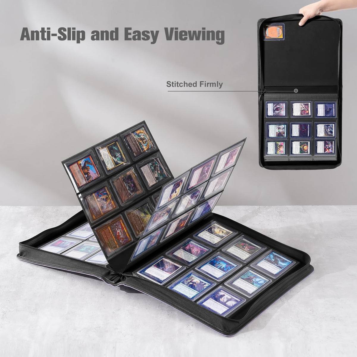 ProCase non-PVC, acid-free pockets preserve card graphics