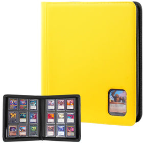 ProCase yellow binder front shows 9-pocket layout for organized card storage