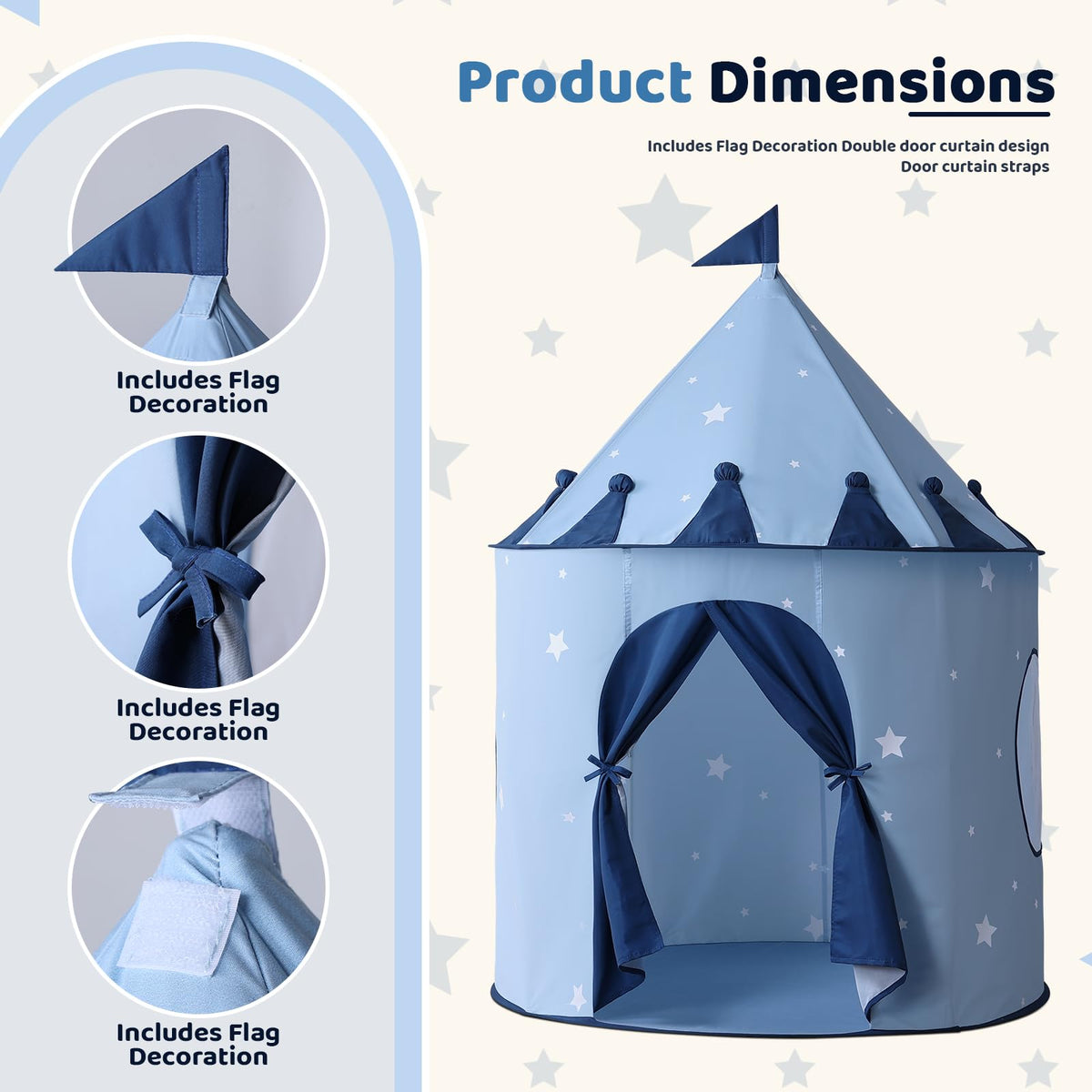 Procubby Peachskin fabric tent cover showing soft surface and easy cleaning
