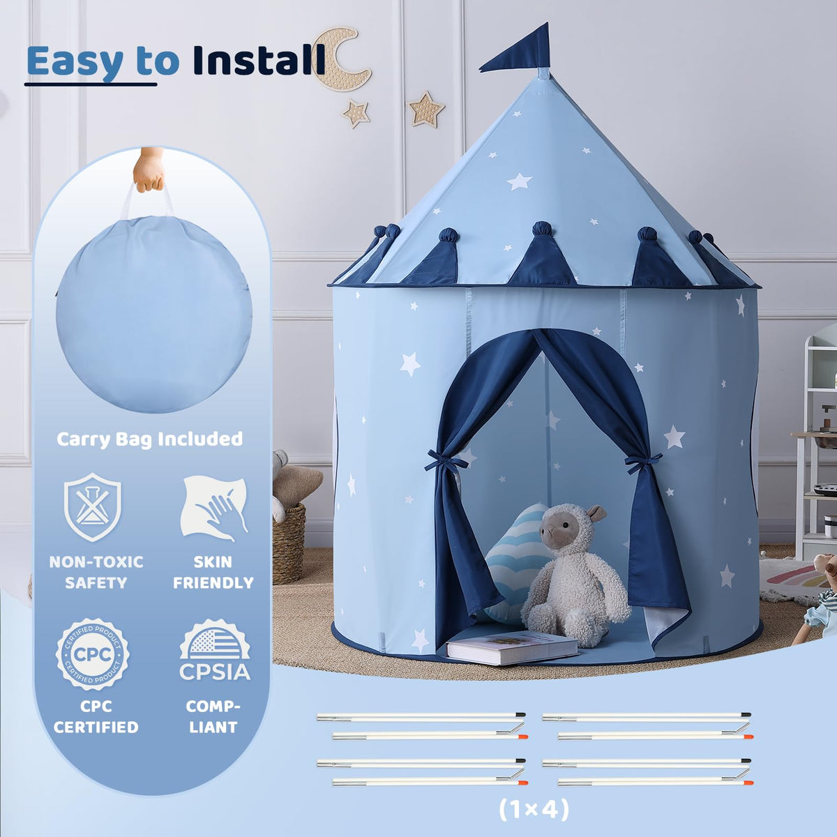 Procubby Spacious interior for toddlers to read or play comfortably