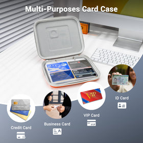 PROfezzion card holder with zipper and carry strap for travel