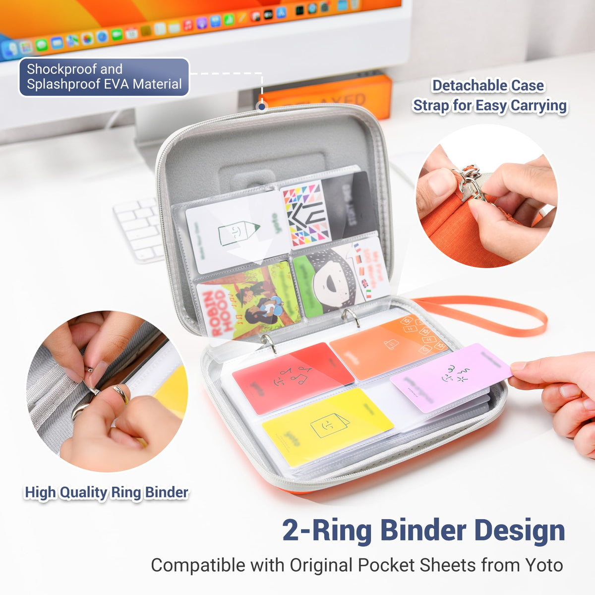 PROfezzion orange card holder color adds playful, easy-to-find storage