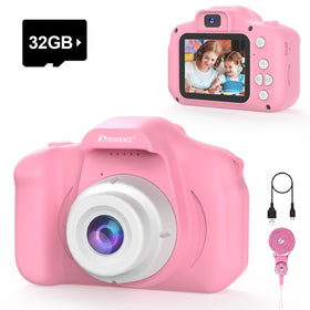 PROGRACE Kids Camera pink front lenses for easy kid selfies