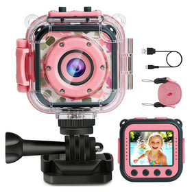 PROGRACE Kids Underwater Camera pool adventure: durable waterproof design for splash friendly memories