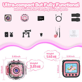PROGRACE Kids Underwater Camera time lapse burst: capture evolving moments and fast action