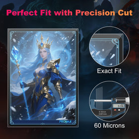 Proijeut 64x89mm sleeves provide precise, snug card fit.