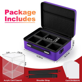 Proijeut clear deck box with six dividers keeps card types neatly separated.