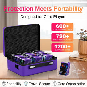 Proijeut large-capacity deck box holds 100+ double-sleeved cards for expanded collections.