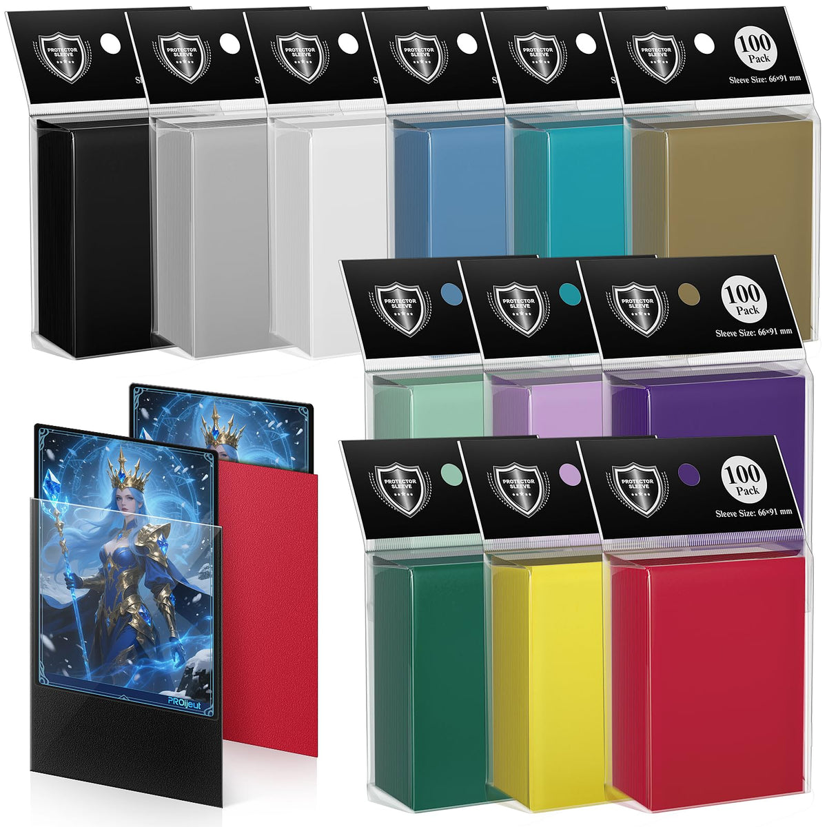 Proijeut opaque-back sleeves provide private card backs for competitive play.