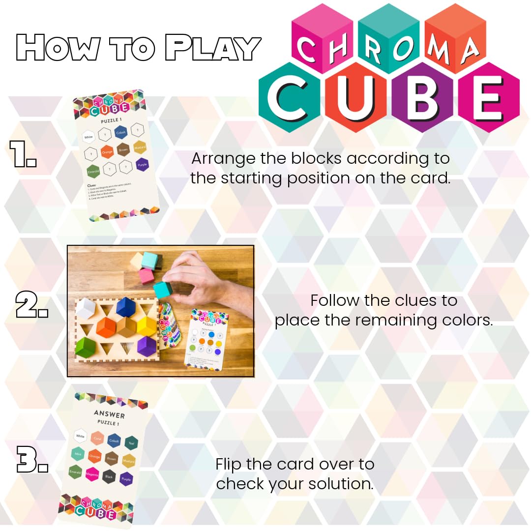 Chroma Cube color labels support accessibility for color-blind players.