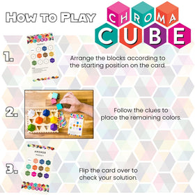 Chroma Cube color labels support accessibility for color-blind players.