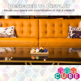 Chroma Cube display-worthy design fits on shelves or desks.