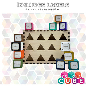 Gift-ready packaging for Project Genius Chroma Cube is vibrant and appealing.