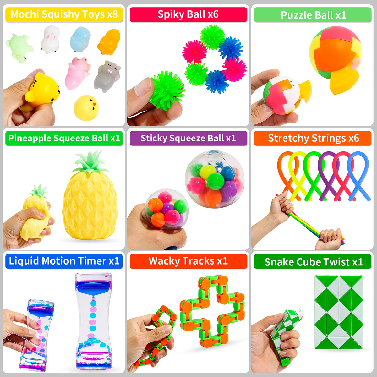 PROJOYOU magic rainbow ball fidget toy for satisfying textures and visual play