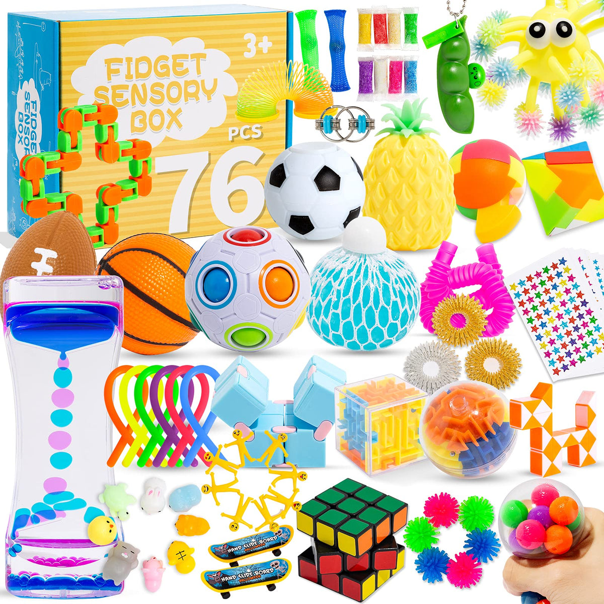 PROJOYOU 76-pack wacky tracks fidget toy for focus and tactile engagement