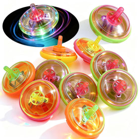 PROLOSO orange LED spin top glowing brightly for carnival games and energetic play