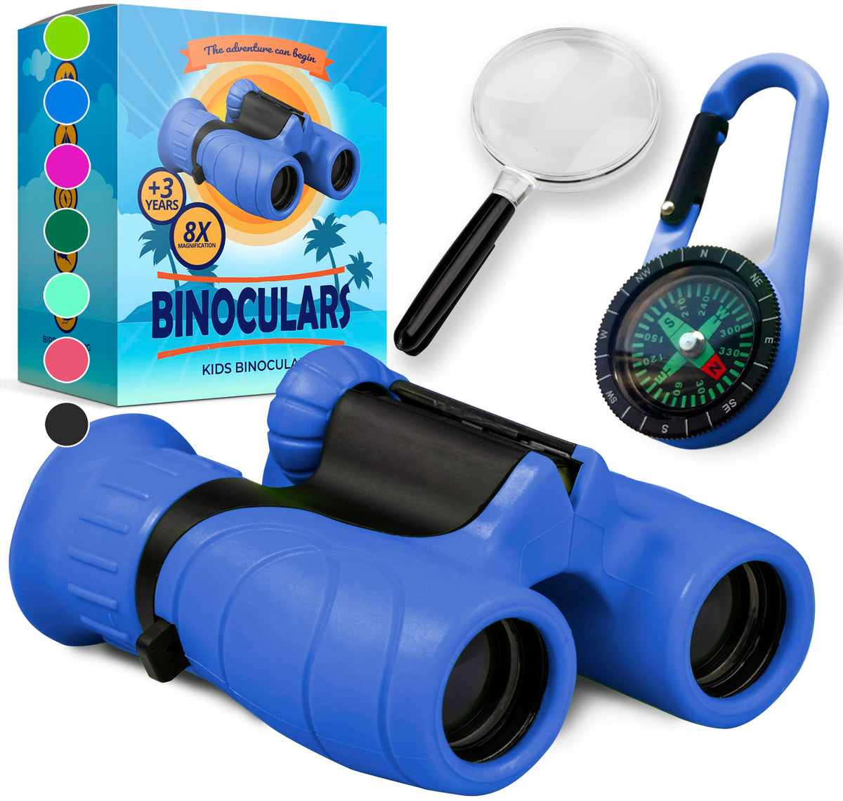 Promora Kids Binoculars with rubber coated exterior for durable grip during play