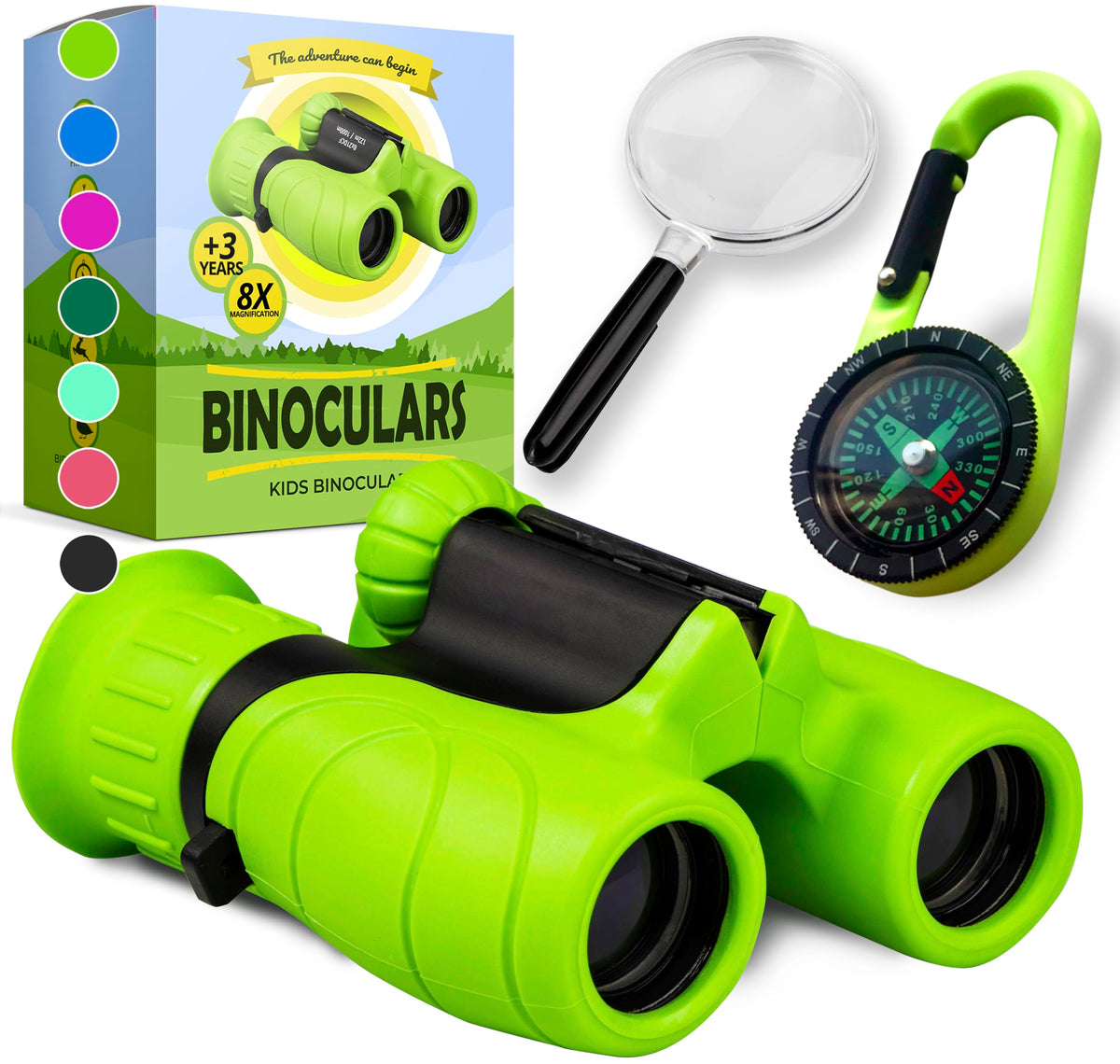 Promora Kids Binoculars 8x21 front view for clear outdoor viewing and exploration.