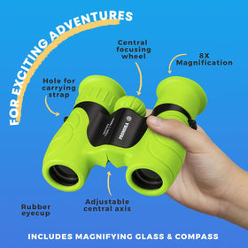 Promora Kids Binoculars rubber coating grip for safe handling and durable play.
