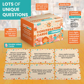 Prompta 400 Conversation Cards travel-ready deck fits pockets and bags.