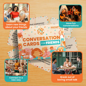 Prompta 400 Conversation Cards double-sided design enables quick, flowing conversations.