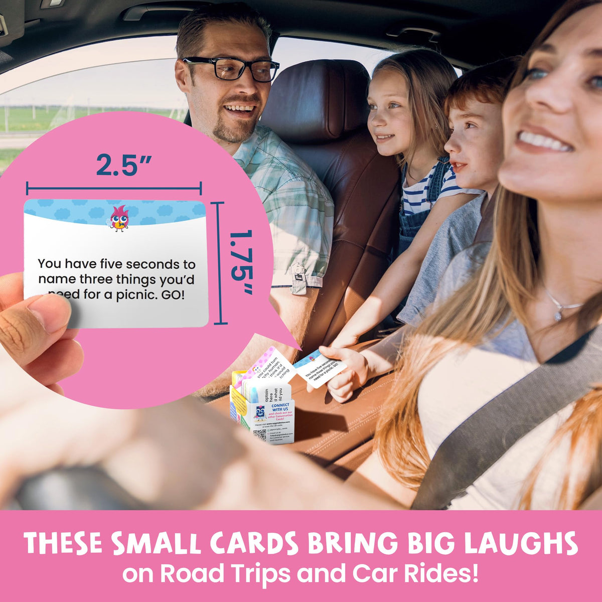 Prompta 400-silly-conversation-cards-kids-laughing during family meals and chats.
