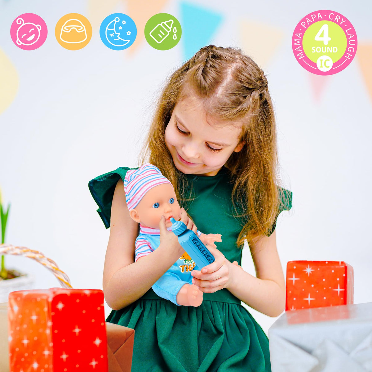 PROOU baby doll care set with EKG for interactive doctor play