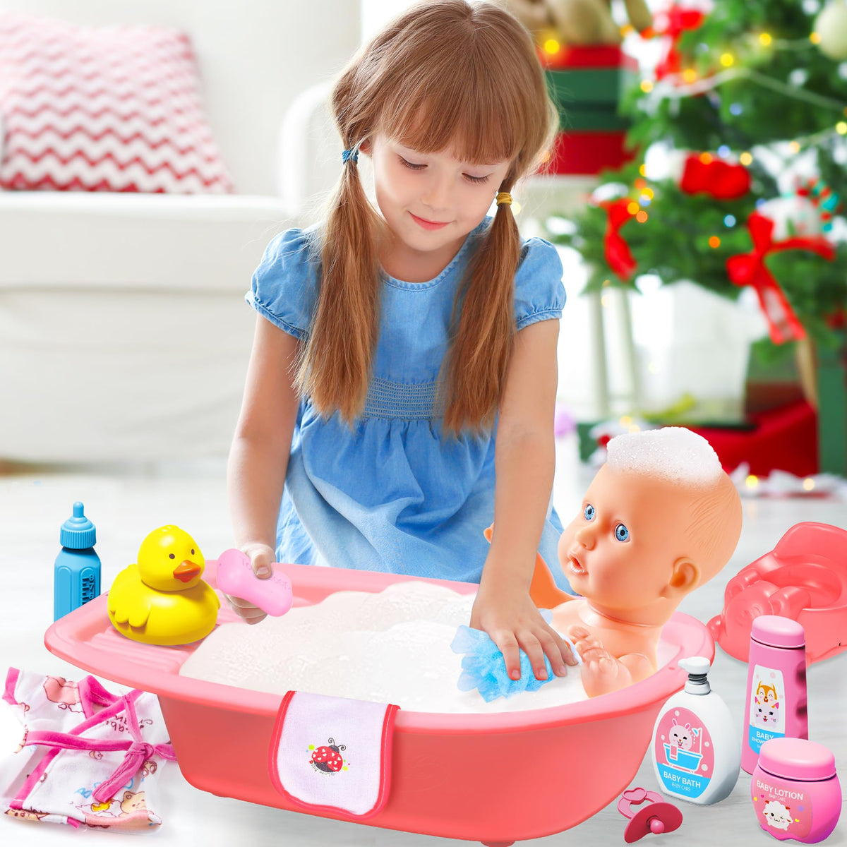 PROOU baby doll care set with syringes for realistic care scenarios