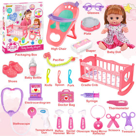 PROOU doll set high chair for realistic mealtime role play