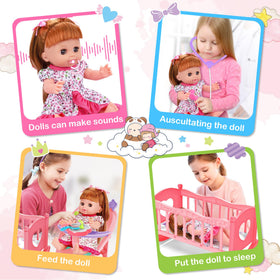 PROOU baby doll set milk bottle for lifelike feeding play