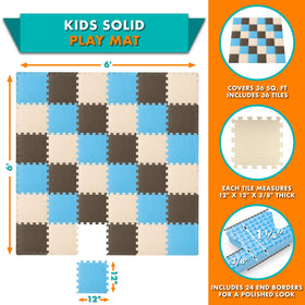 ProSource Baby Play Mat assembled in a 6x6 ft area for spacious crawling play.