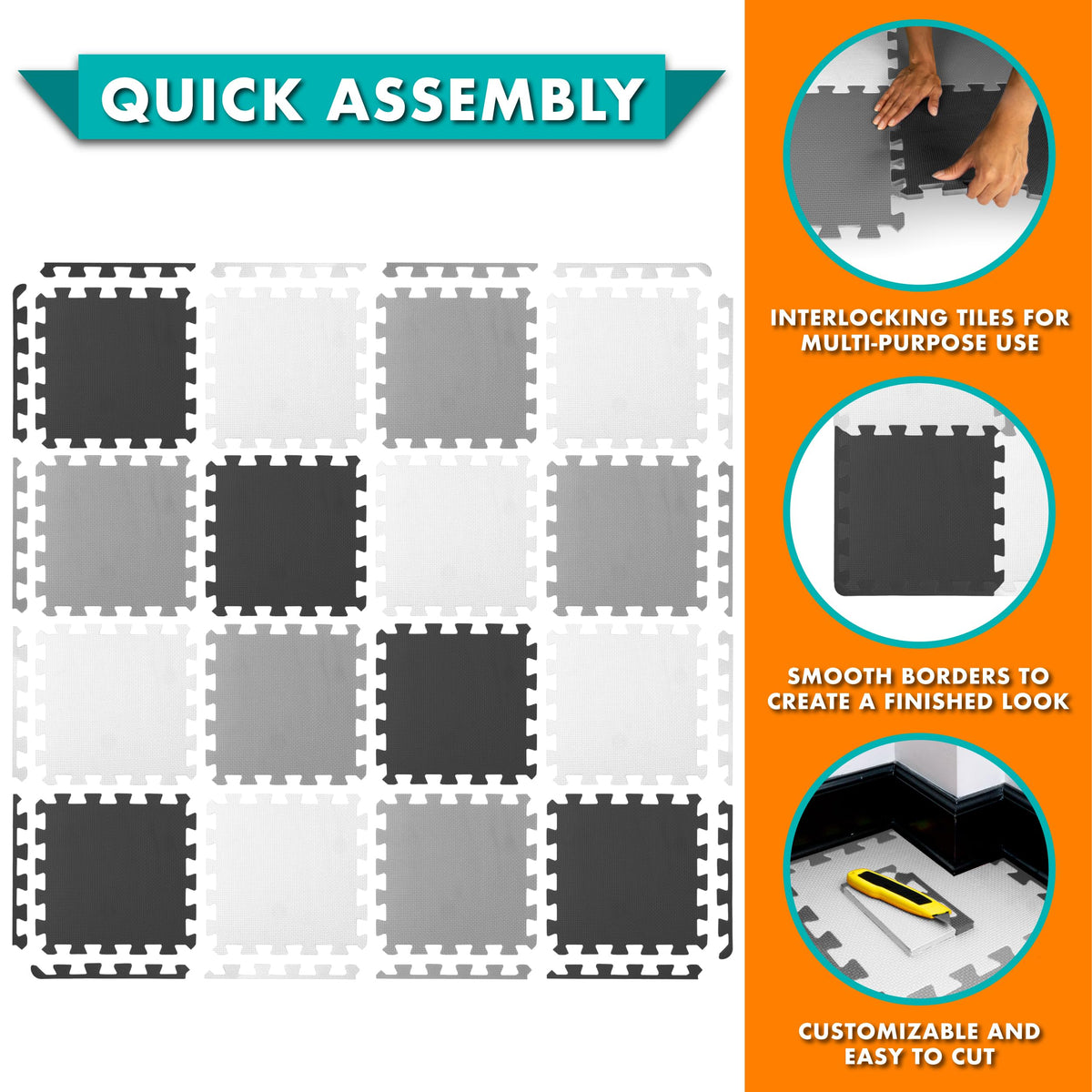 ProSource mat is water-resistant and quick to wipe clean after spills