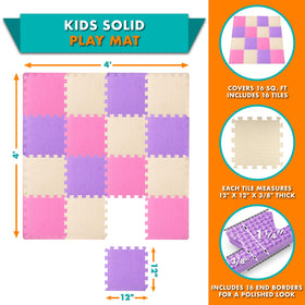 ProSource Baby Play Mat interlocking color puzzle tiles encourage exploration on a cushioned surface.