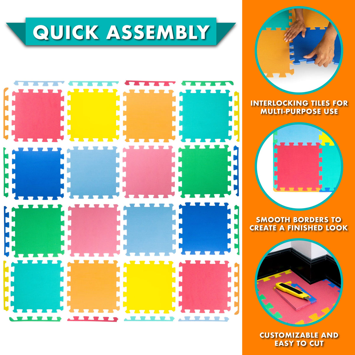 ProSource mat colors encourage sensory exploration during playtime.