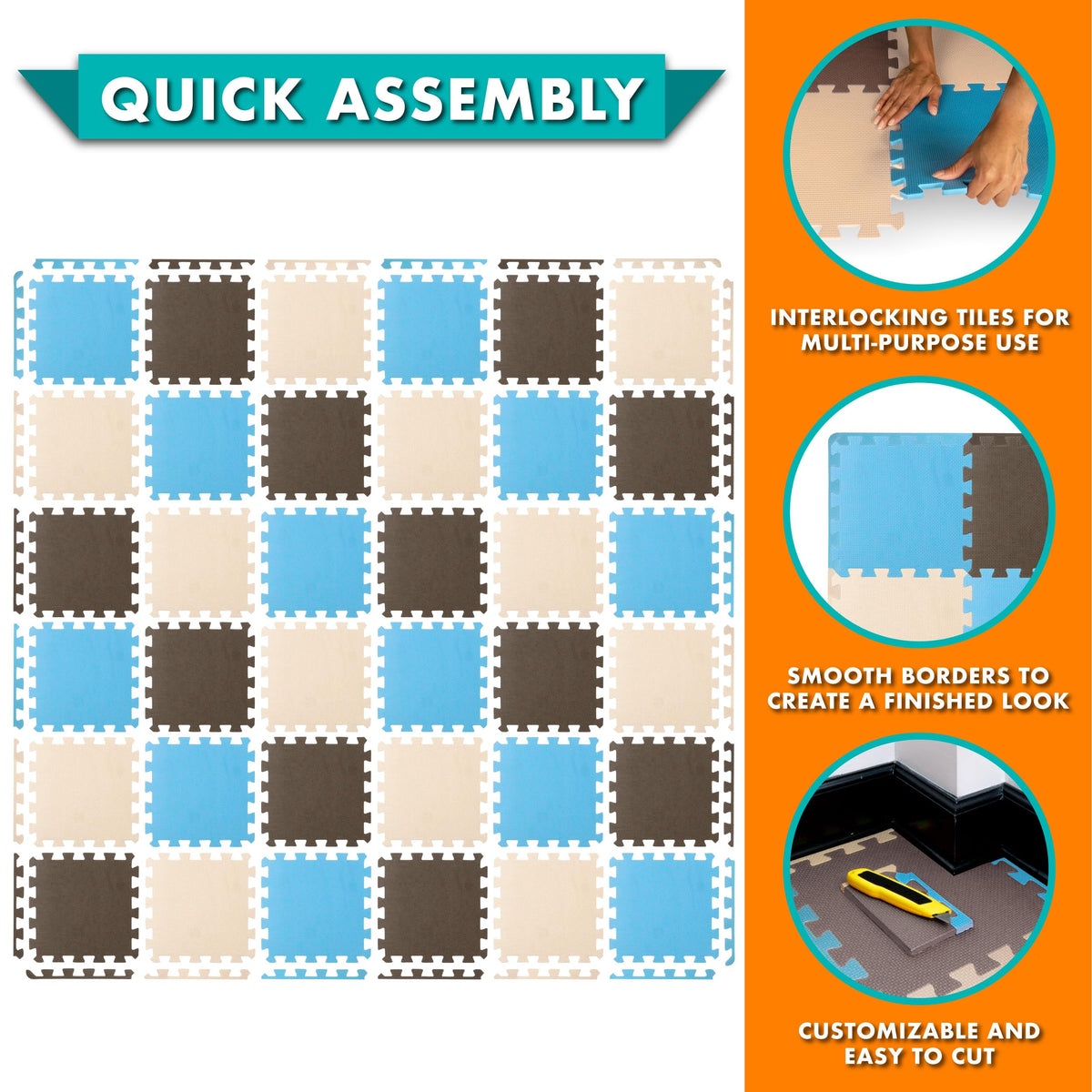 ProSource Baby Play Mat storage bag keeps tiles organized and portable.