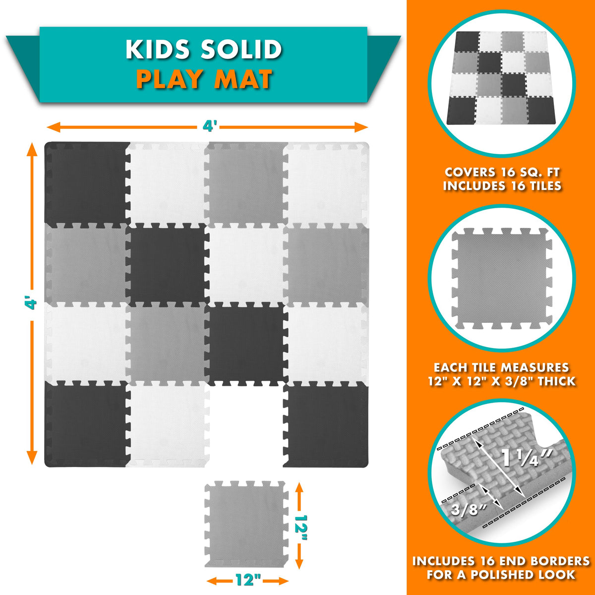 ProSource play mat textured surface provides non-slip grip for confident toddler play