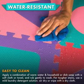 ProSource Kids foam mat is easy to wipe clean after play